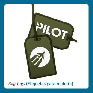 Bag tag para maletín de pilotos o auxiliares de vuelo