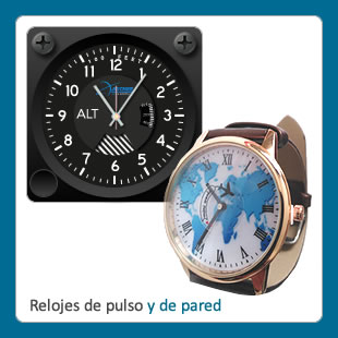 Relojes de pulsera, pulso, despertadores o de pared con temas de aviación